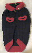 Hand Crocheted Black/Red Dog Sweater